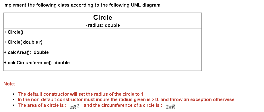 Solved Implement the following class according to the | Chegg.com