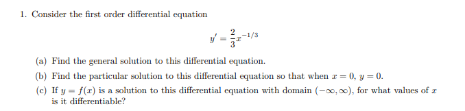 Solved 2 1. Consider the first order differential equation | Chegg.com