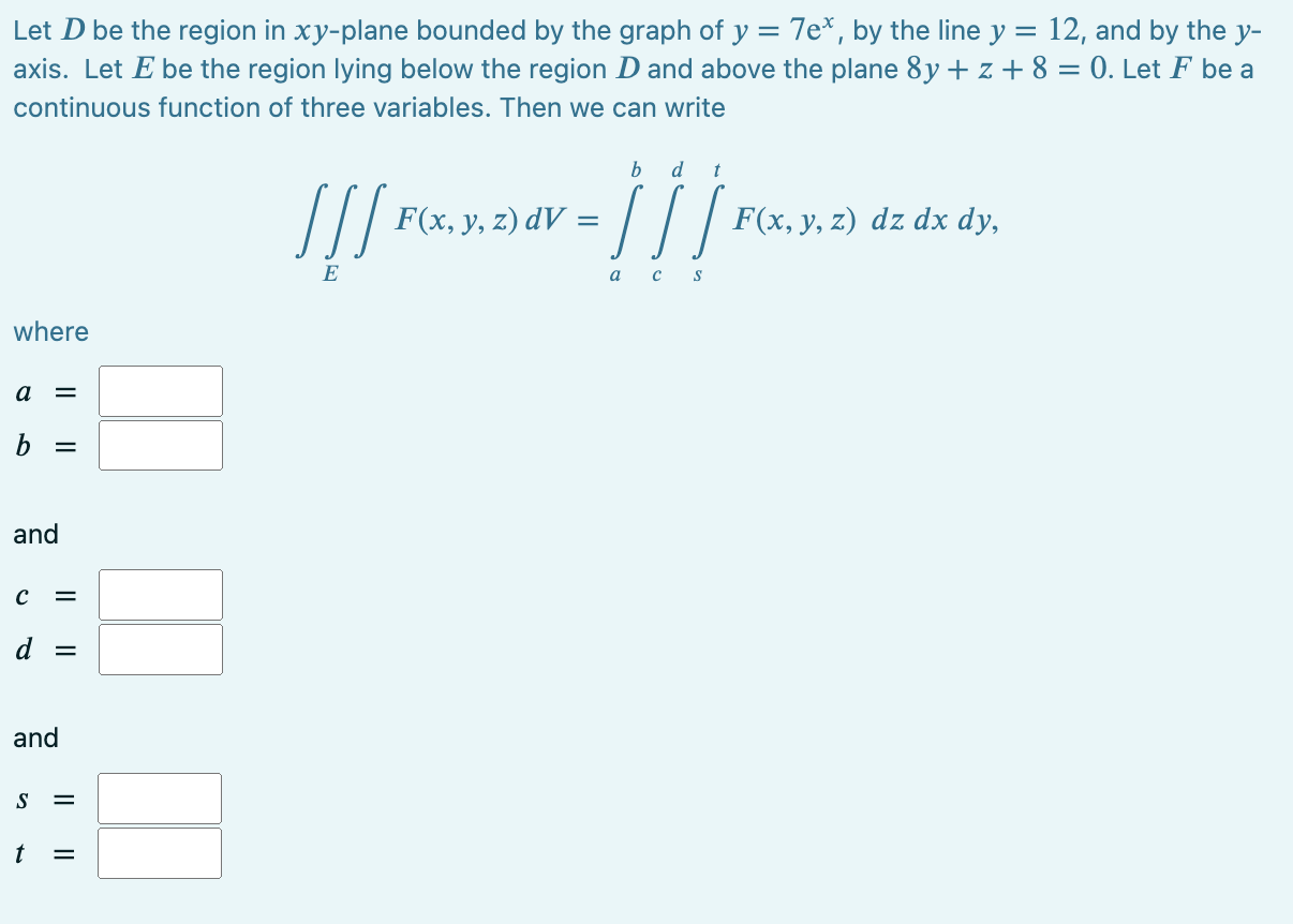 Solved Let D be the region in xy-plane bounded by the graph | Chegg.com