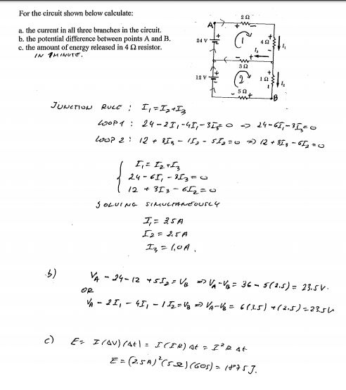 Solved 20 For the circuit shown below calculate: a. the | Chegg.com