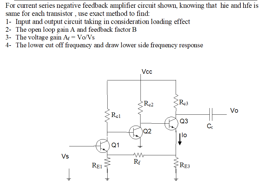 For current series negative feedback amplifier
