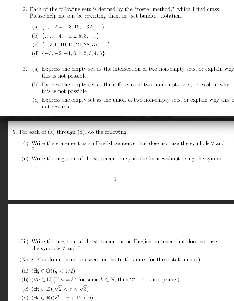 Solved 2. Each of the following sets is defined by the | Chegg.com