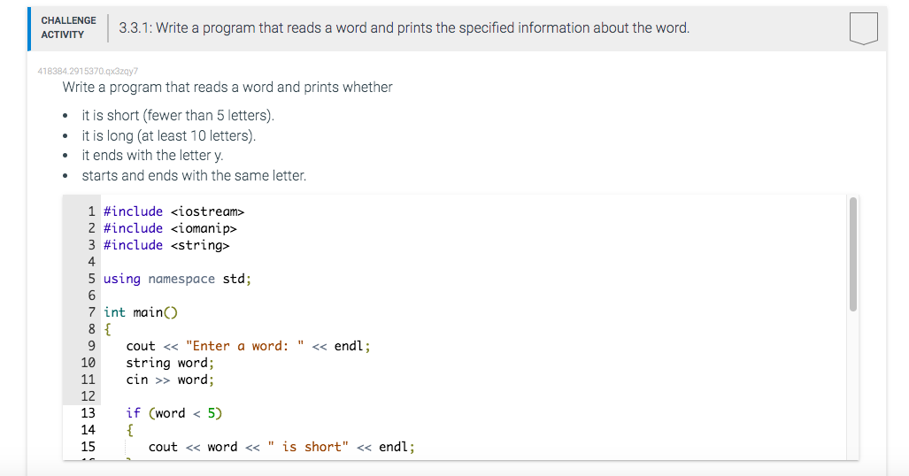 Solved Write a program that repeatedly reads in words (or