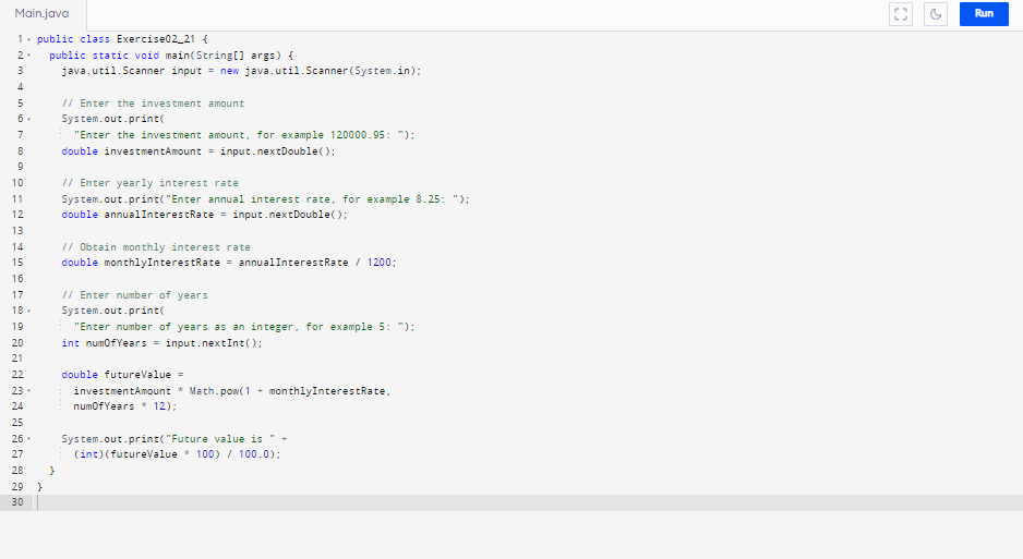 Solved create a flow chart for this code Main.javapublic | Chegg.com