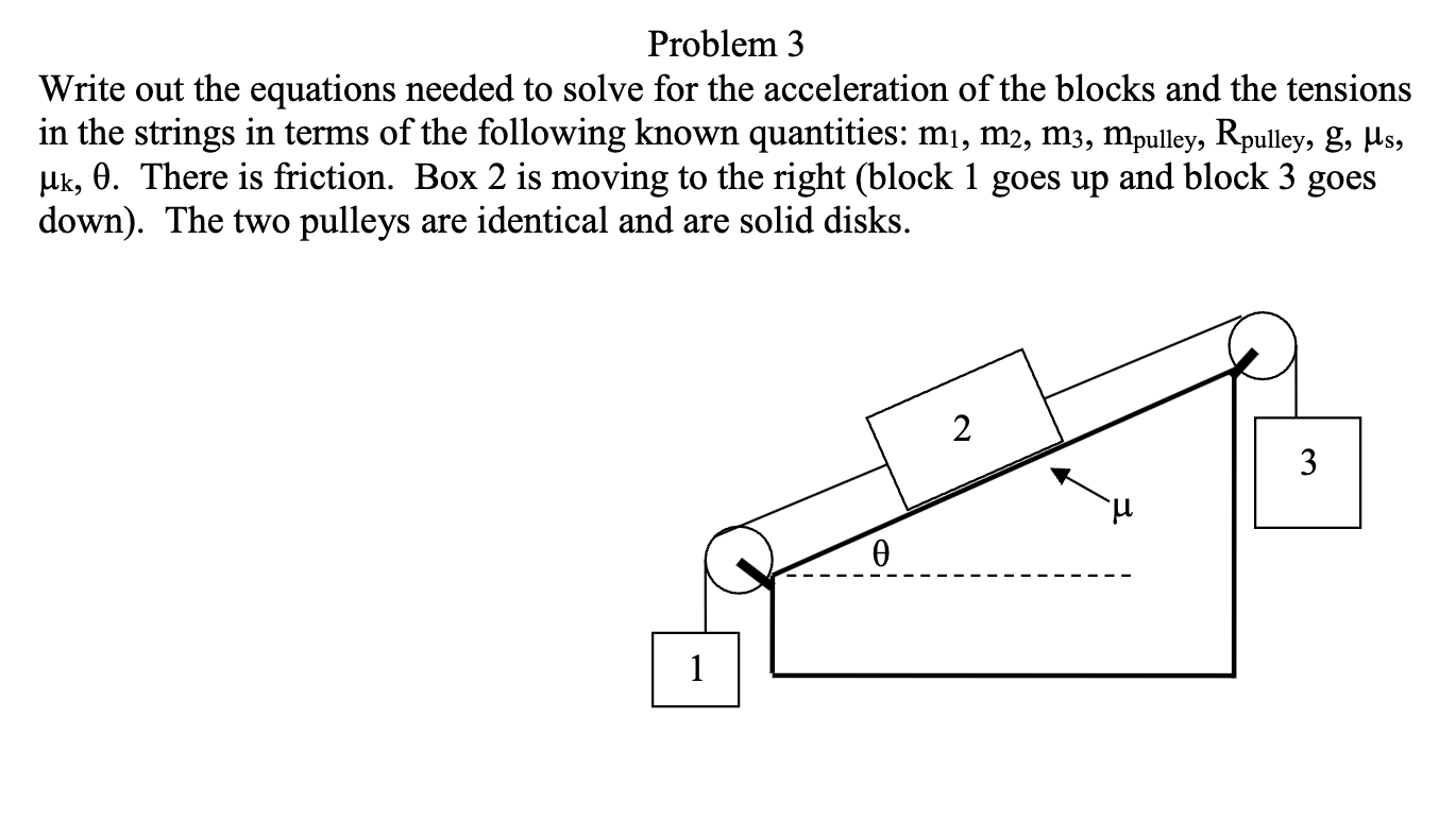 Problem 3 Write out the equations needed to solve for | Chegg.com