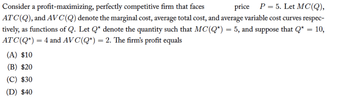 Solved Consider A Profit-maximizing, Perfectly Competitive | Chegg.com