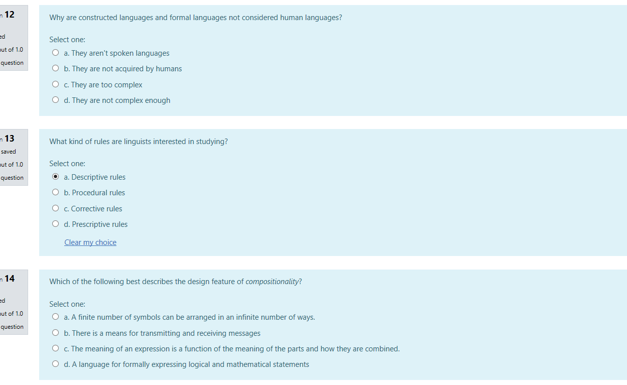 Solved 12 Why Are Constructed Languages And Formal Langua Chegg Com