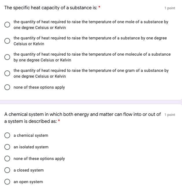 Solved The specific heat capacity of a substance is: * 1 | Chegg.com