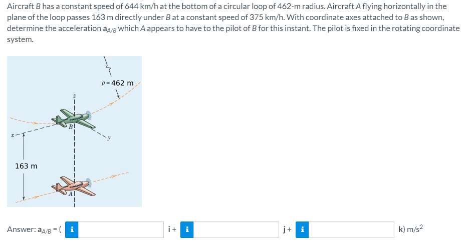 Solved Aircraft B Has A Constant Speed Of 644 Km/h At The | Chegg.com