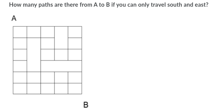 Solved How Many Paths Are There From A To B If You Can Only | Chegg.com