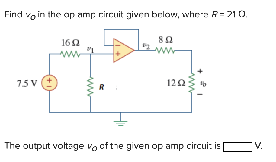 Solved Find vo in the op amp circuit given below, where R=