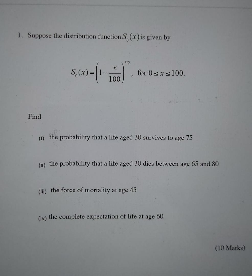 Solved 1. Suppose The Distribution Function S,(x) Is Given | Chegg.com