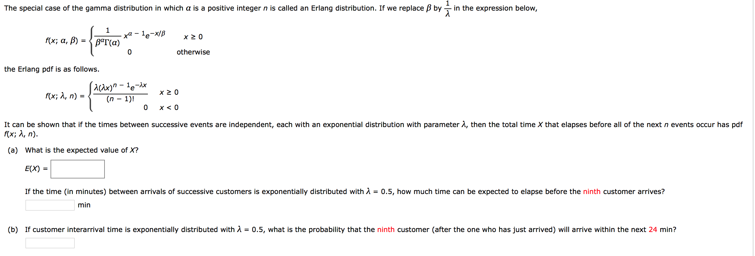 Solved The Special Case Of The Gamma Distribution In Whic Chegg Com