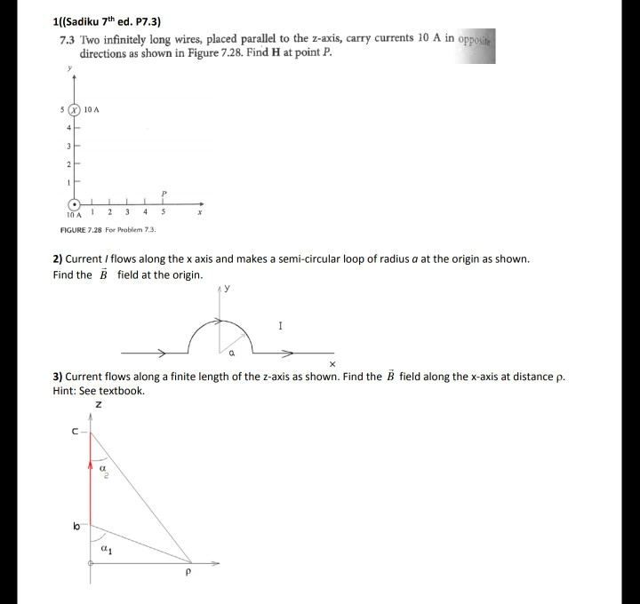 Solved 1((Sadiku 7th ed. P7.3) 7.3 Two infinitely long | Chegg.com