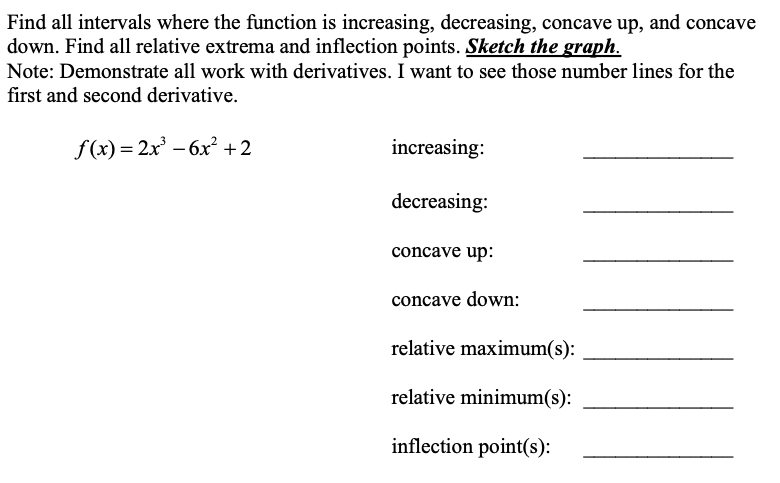 Solved Find all intervals where the function is increasing, | Chegg.com