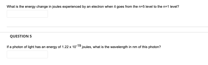 Solved What is the energy change in joules experienced by an | Chegg.com
