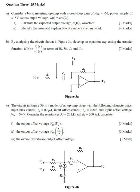 Solved a) Consider a basic inverting op-amp with closed-loop | Chegg.com