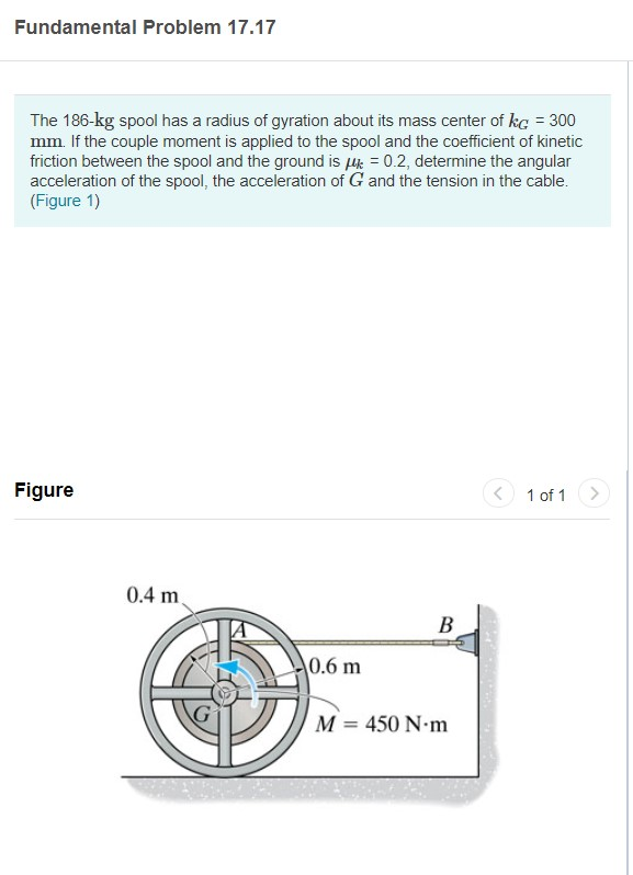 Solved part A Determine the angular acceleration of the | Chegg.com