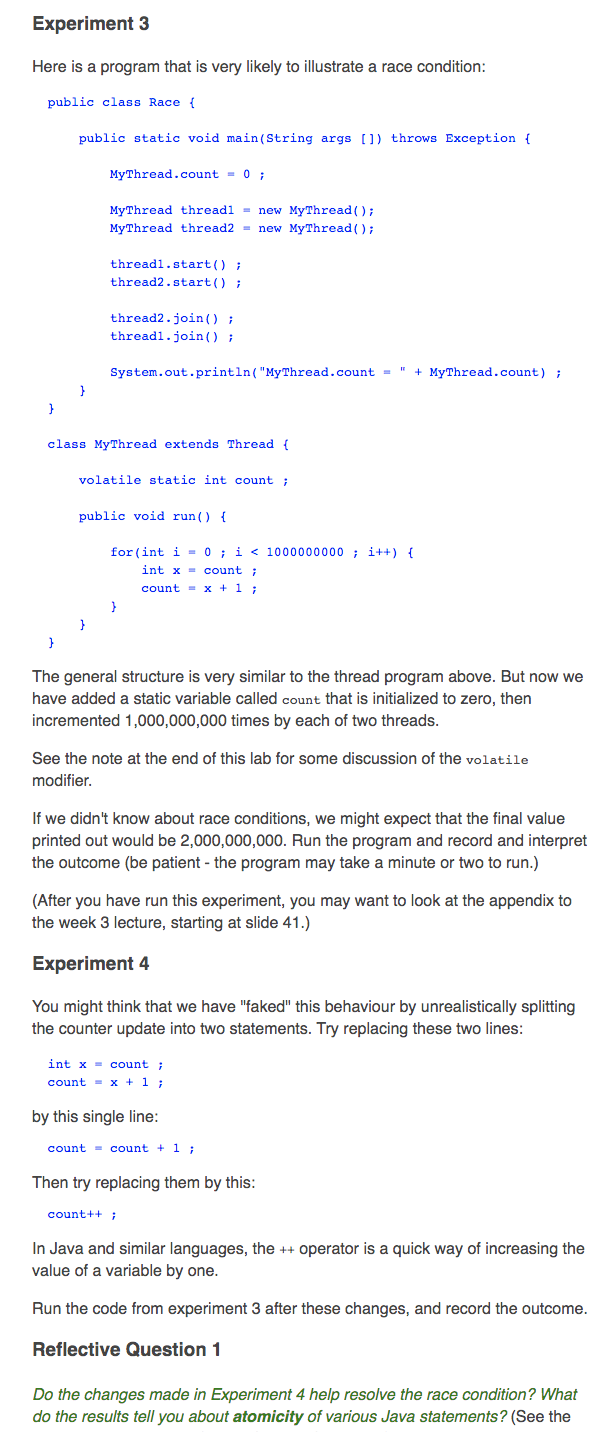 Solved Experiment 3 Here is a program that is very likely to | Chegg.com