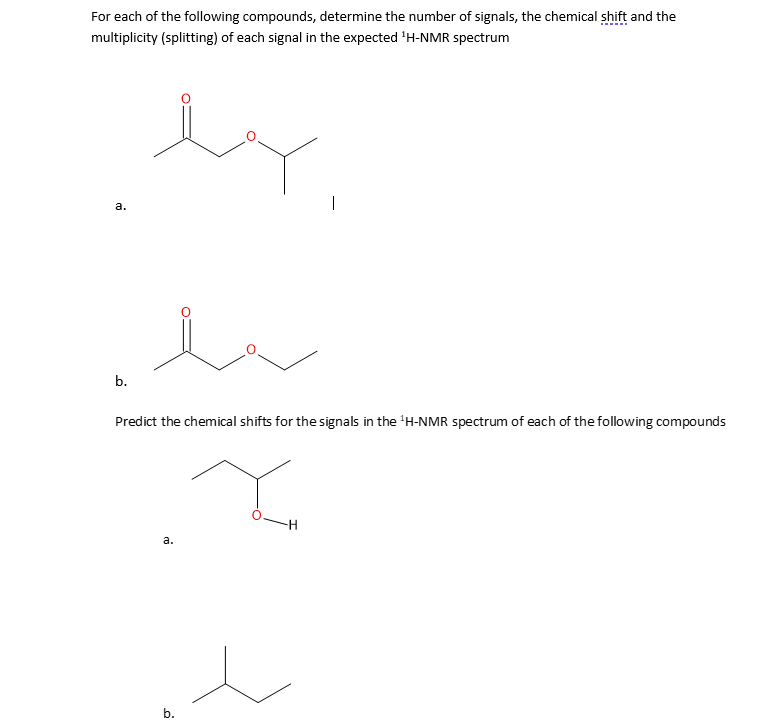 Solved For each of the following compounds, determine the | Chegg.com