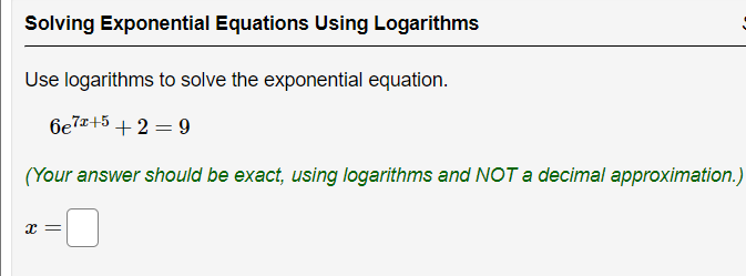 Solved Solving Exponential Equations Using Logarithms Use | Chegg.com