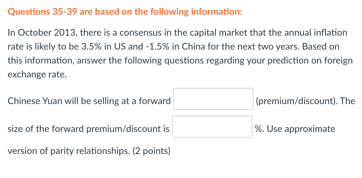 Solved Questions 35-39 Are Based On The Following | Chegg.com