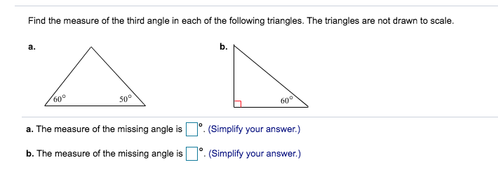 Solved Find the measure of the third angle in each of the | Chegg.com