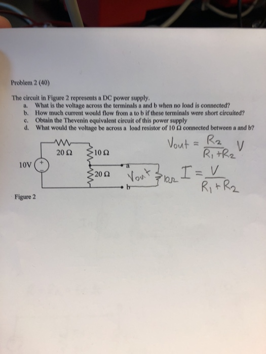 Solved Problem 2 (40) The circuit in Figure 2 represents a | Chegg.com
