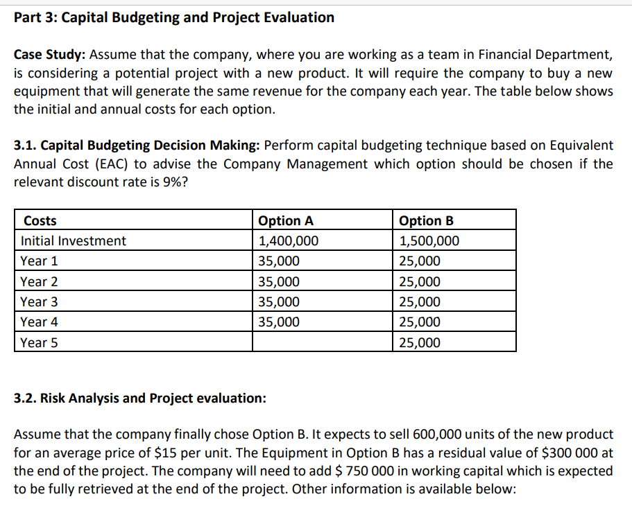 case study on capital budgeting of a company