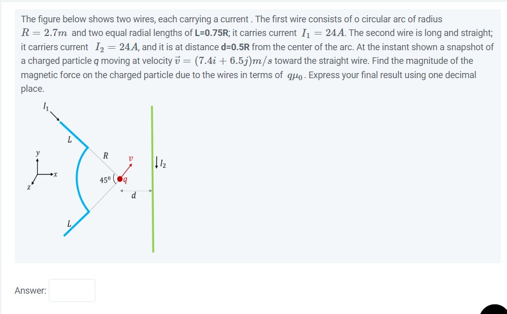 Solved The figure below shows two wires, each carrying a | Chegg.com