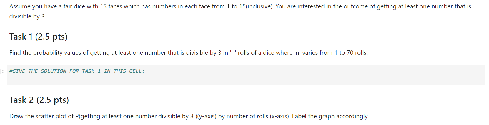 Solved Task 1 ( 2.5pts) Find the probability values of | Chegg.com