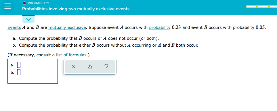 O PROBABILITY Probabilities involving two mutually | Chegg.com