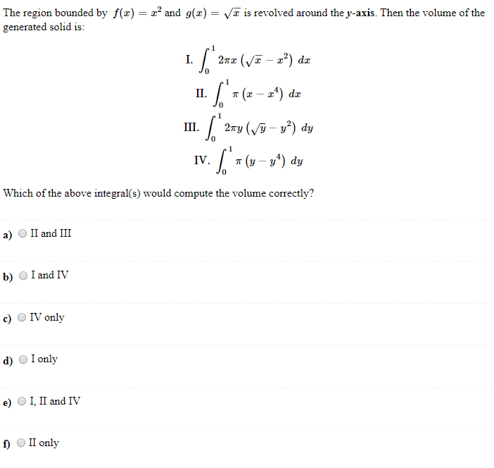 Solved The Region Bounded By F X Z2 And G X Vr Is R Chegg Com