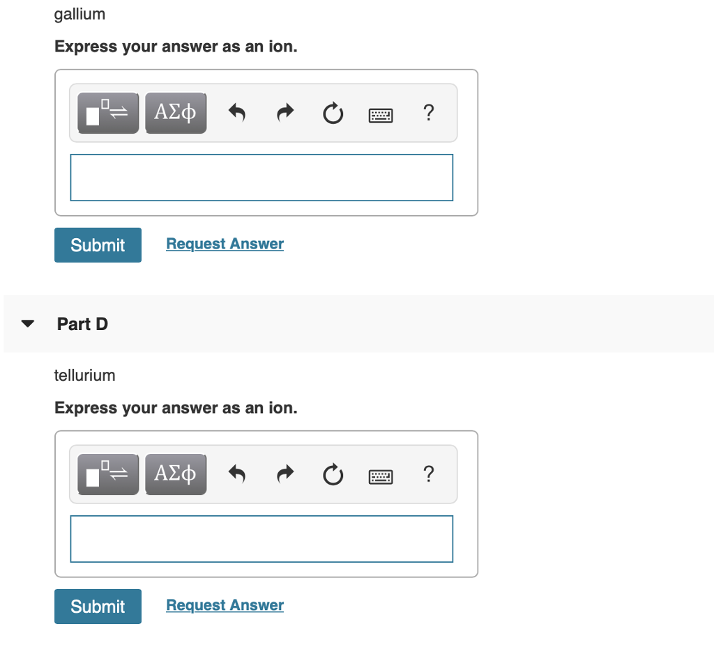 Solved bromine Express your answer as an ion. Submit Request