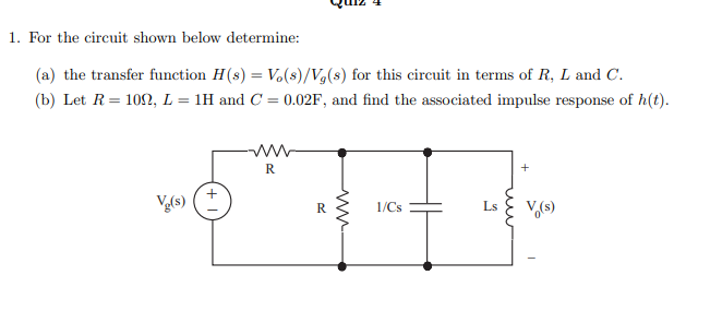 Solved 1 For The Circuit Shown Below Determine A The Chegg Com