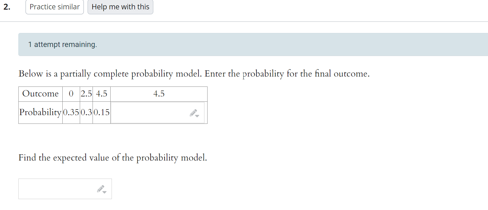 Solved 1 attempt remaining. Below is a partially complete | Chegg.com