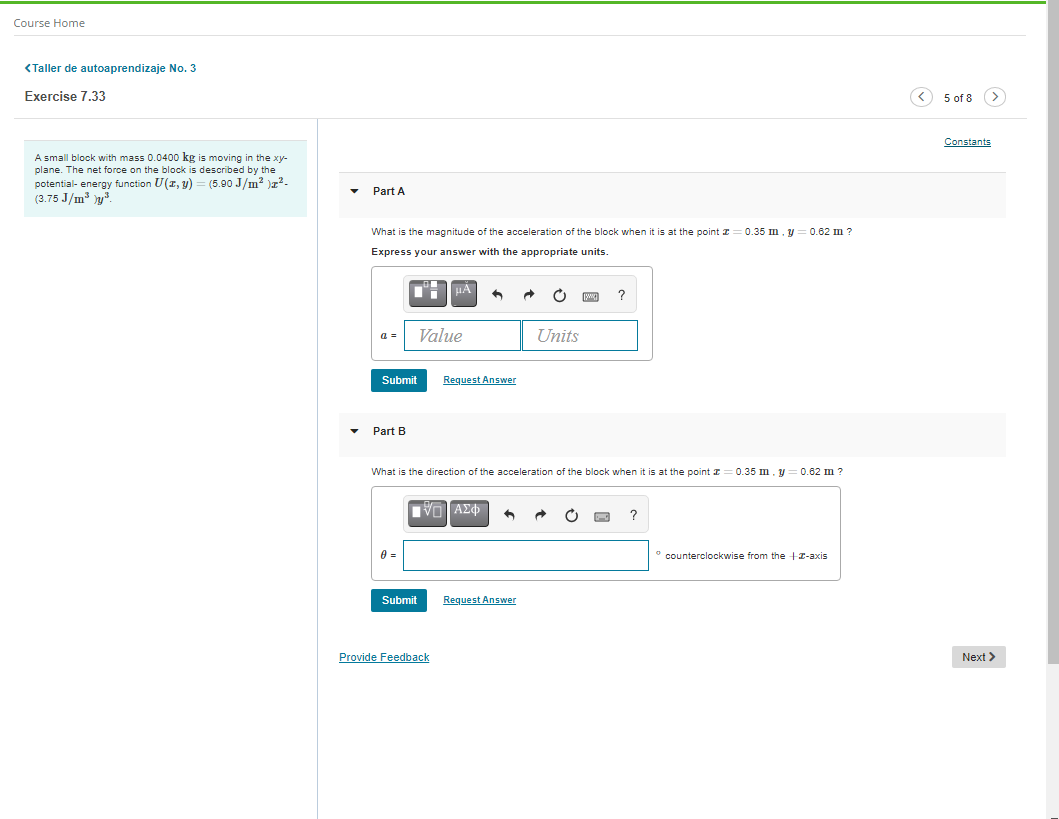 Solved Course Home Constants A small block with mass 0.0400 | Chegg.com