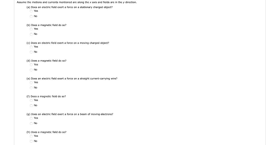 Solved Assume the motions and currents mentioned are along