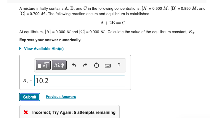 Solved A Mixture Initially Contains A, B, And C In The | Chegg.com