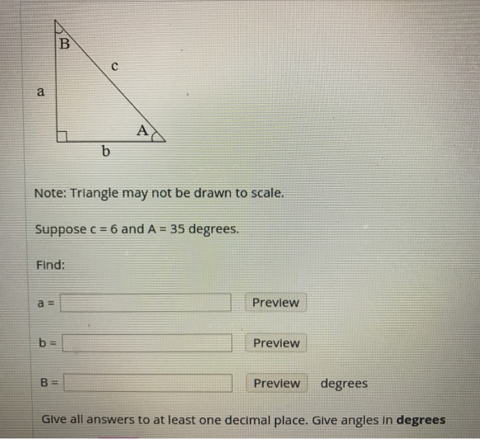 Solved B A B Note: Triangle May Not Be Drawn To Scale. | Chegg.com