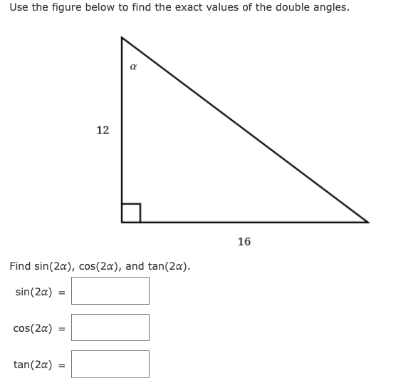 Solved Use the figure below to find the exact values of the | Chegg.com