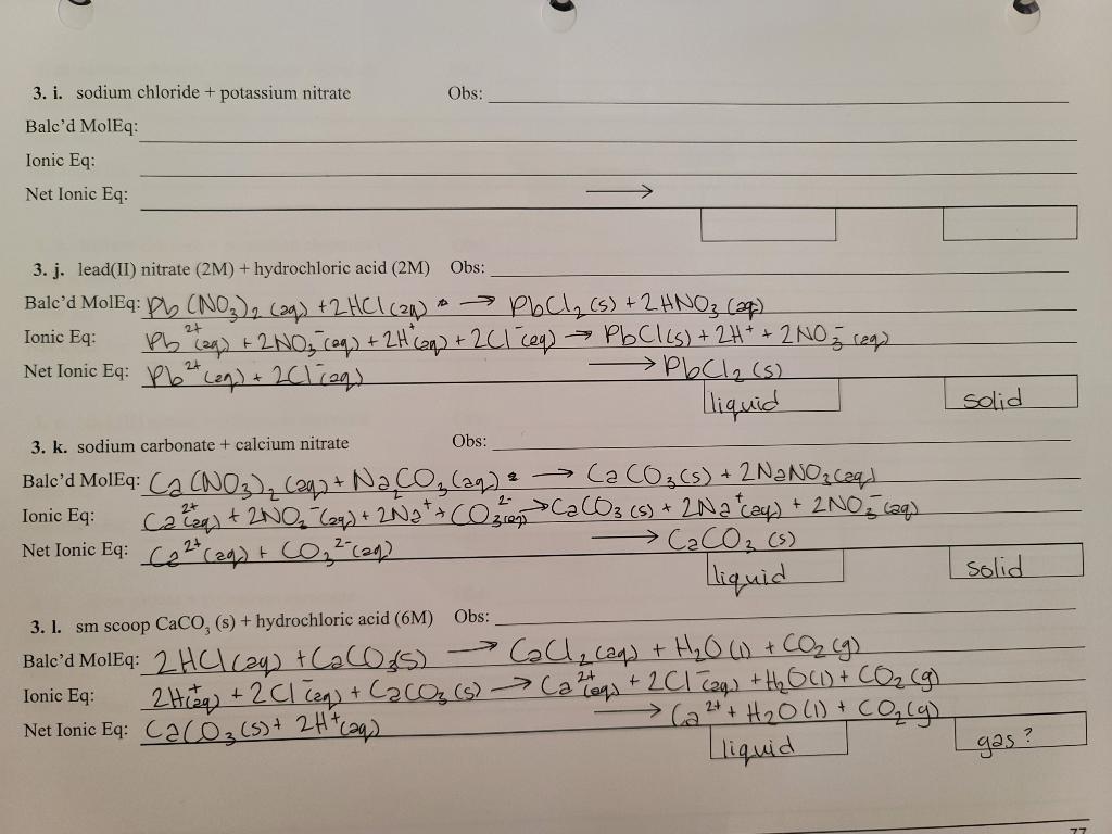 Solved 3 I Sodium Chloride Potassium Nitrate Obs Balc D Chegg Com