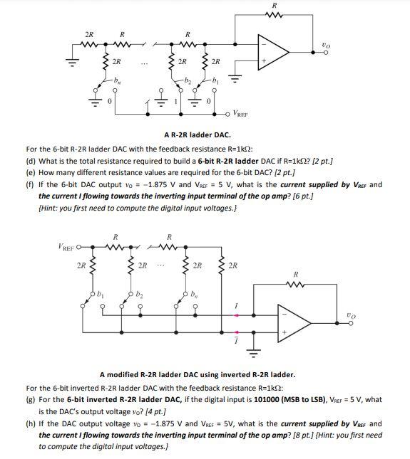 Solved R 2R R 2R 2R 2R VRE A R2R ladder DAC. For the