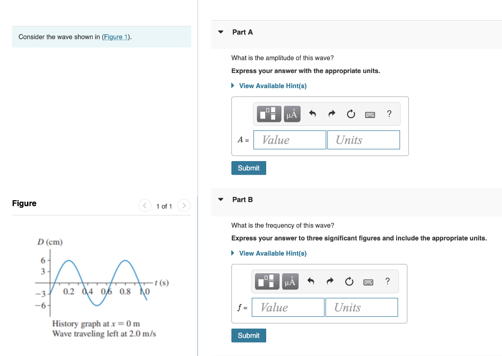 Solved Part A Consider the wave shown in (Figure 1). What is | Chegg.com