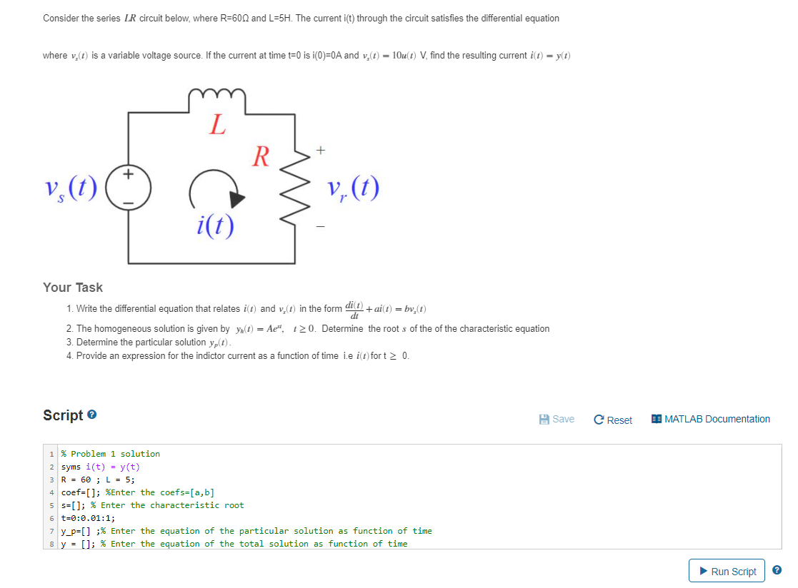 Solved Consider The Series LR Circuit Below, Where R=600 And | Chegg.com