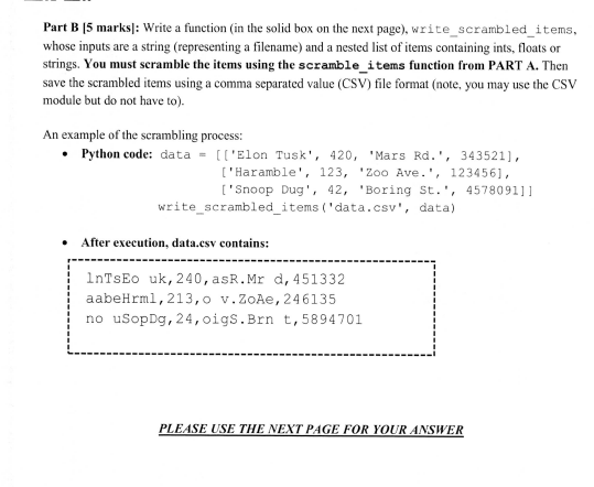 Solved Question 6 [10 marks] - Write the Code Part A [5 | Chegg.com