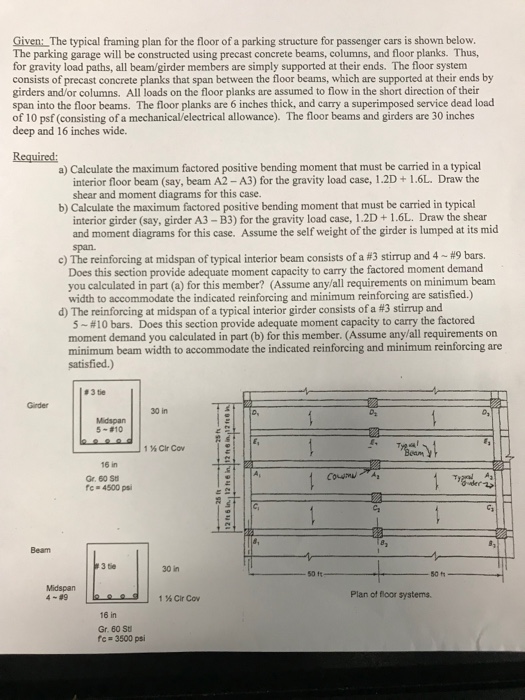 Given: The typical framing plan for the floor of a | Chegg.com