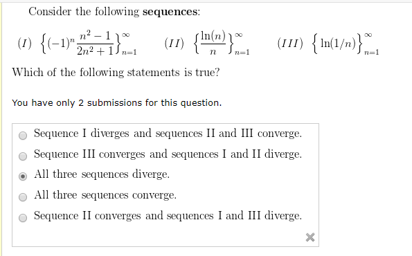 Solved Consider the following sequences: (1) {(-1) 2.2 + 1 | Chegg.com