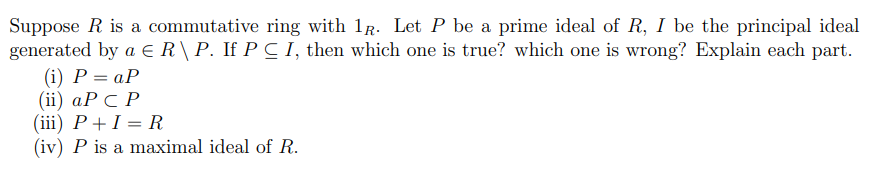 Solved Suppose R Is A Commutative Ring With 1R. Let P Be A | Chegg.com