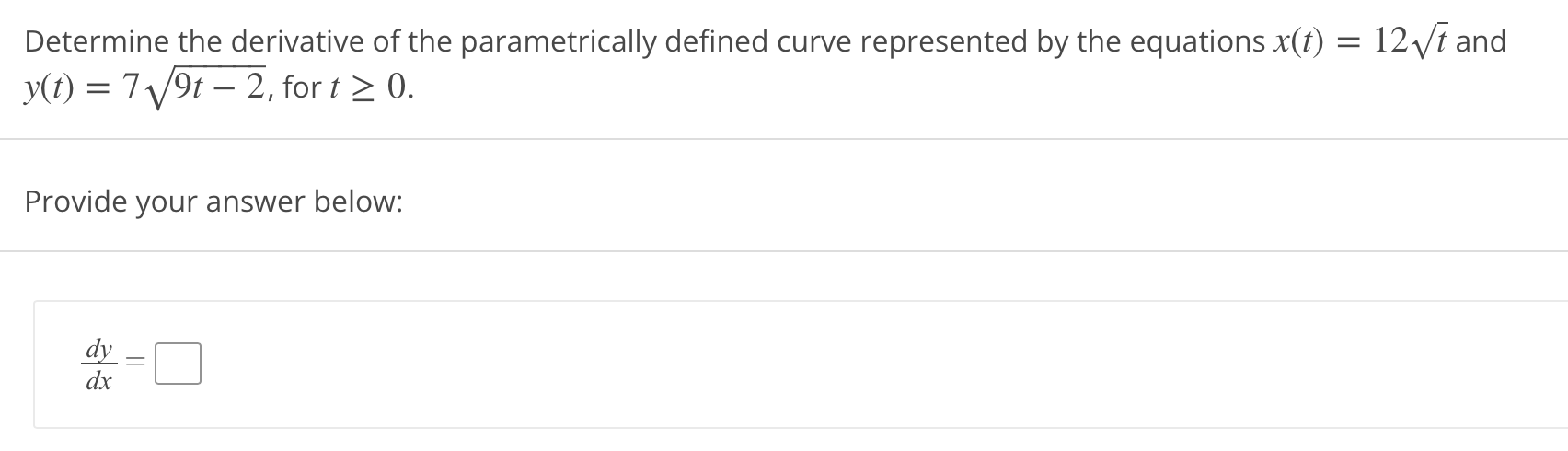 Solved Determine the derivative of the parametrically | Chegg.com